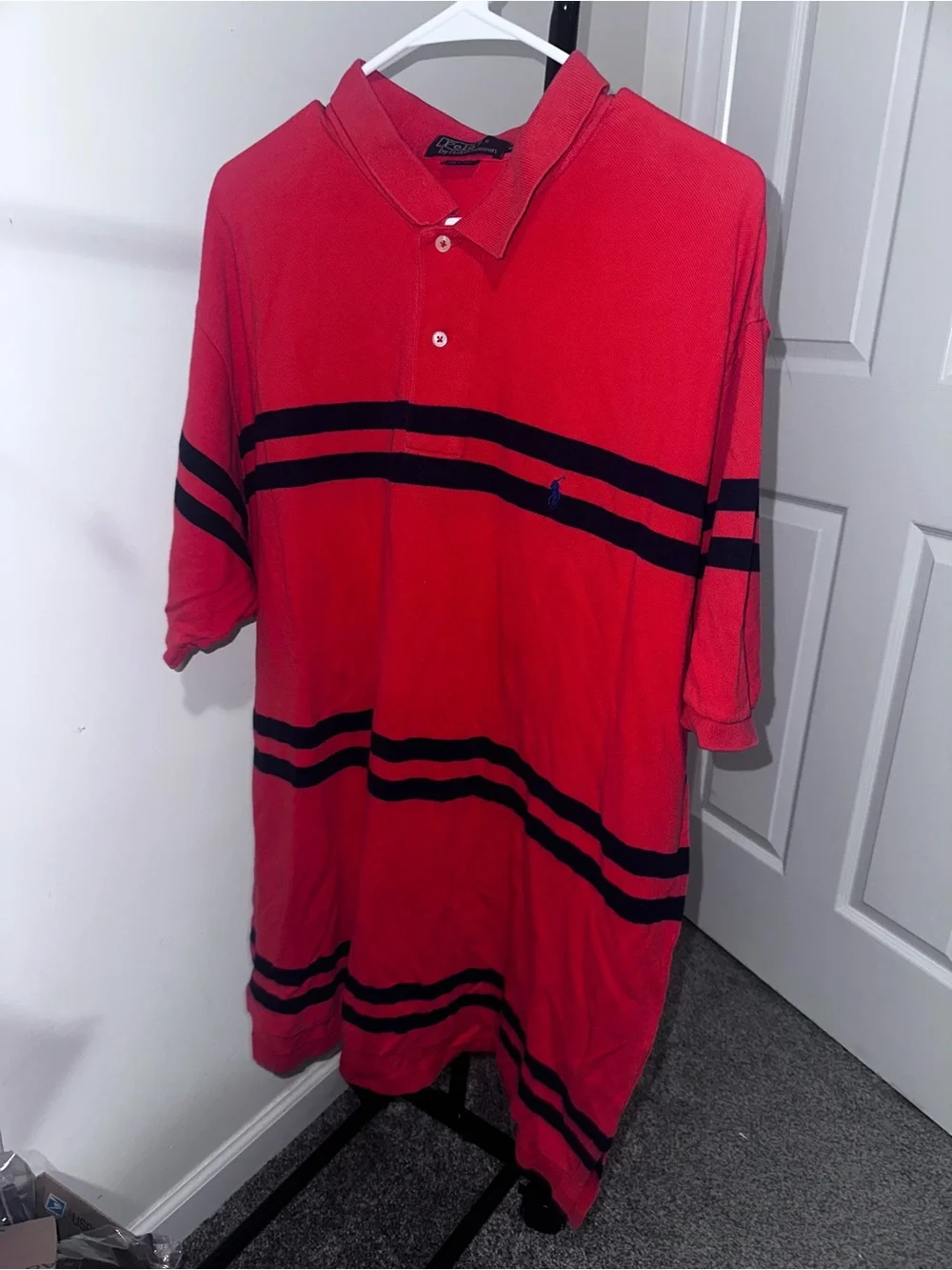 Polo by Ralph Lauren Men’s Red Striped Polo Shirt size XXL